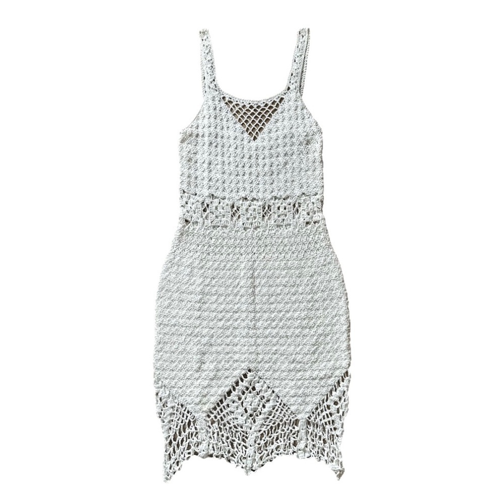 Handmade Crochet Mermaid Midi Maxi Dress Beach Cover Fishtail Hem - Size S/M - Picture 11 of 11